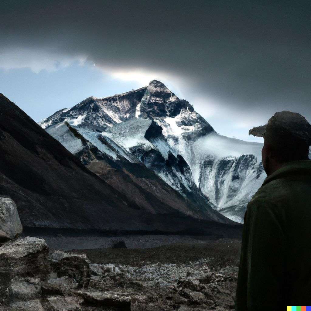 someone gazing at Mount Everest, photograph taken by Gregory Crewdson